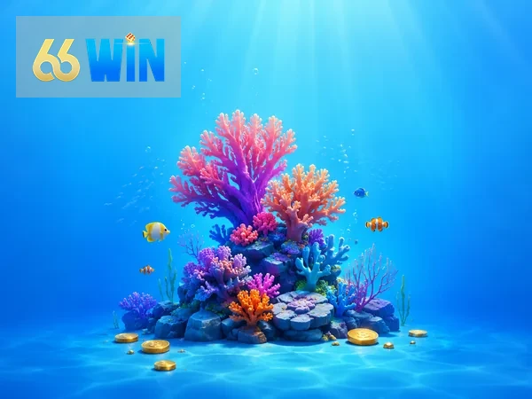 Colorful underwater action in play